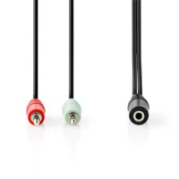 Nedis CAGB22160BK02 sztereó audio kábel 2x 3,5 mm jack dugó 0,20m #2