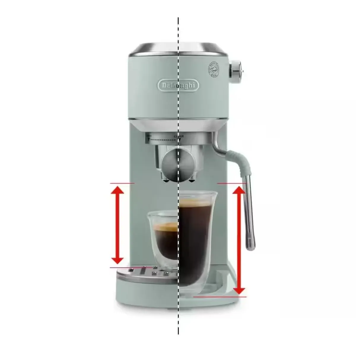 Delonghi EC890.GR Dedica Duo manuális eszpresszó kávéfőző 15 bar 1,1 l 1450 W zöld My LatteArt gőzölőpálcával #2