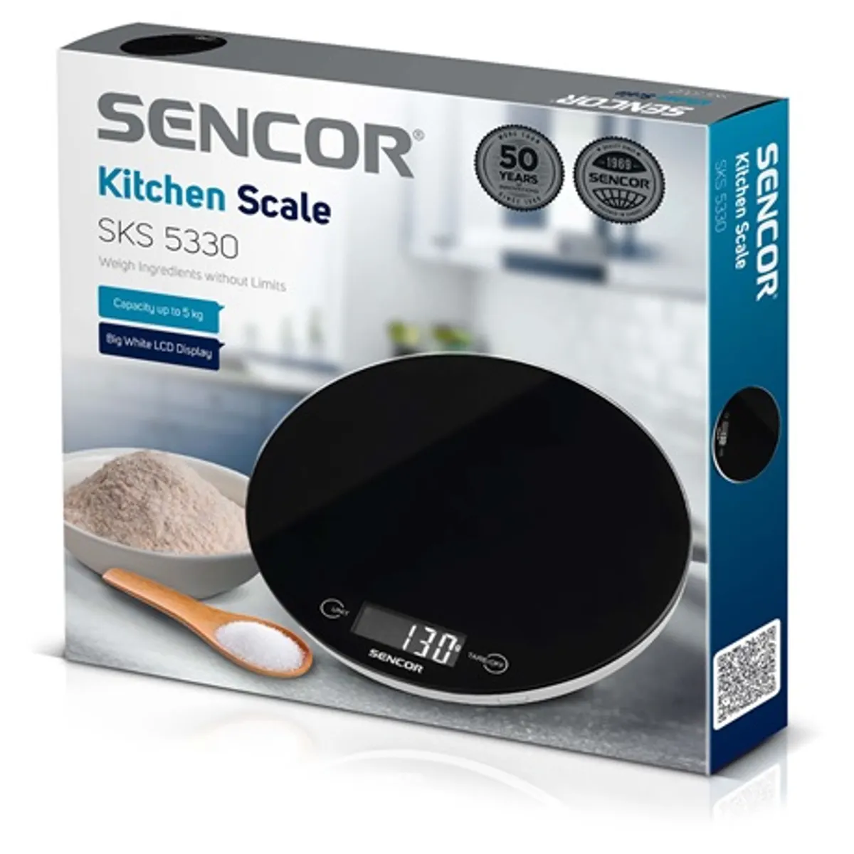 Sencor SKS 5330 mérleg 5 kg tara funkció 4 szenzor érintős LCD edzett üveg #5
