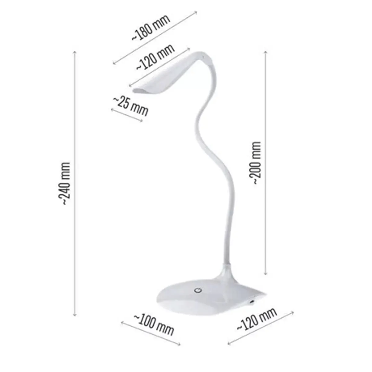 Emos Z7592W led usb asztali lámpa dimm. 180 lm 14 led beépített tölthető elem 5 v usb kábel 1,2 m #7