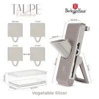 Berlinger Haus BH/8798 zöldségszeletelő rozsdamentes acél pengék, 3 pengével, tároló doboz, krém-taupe #4