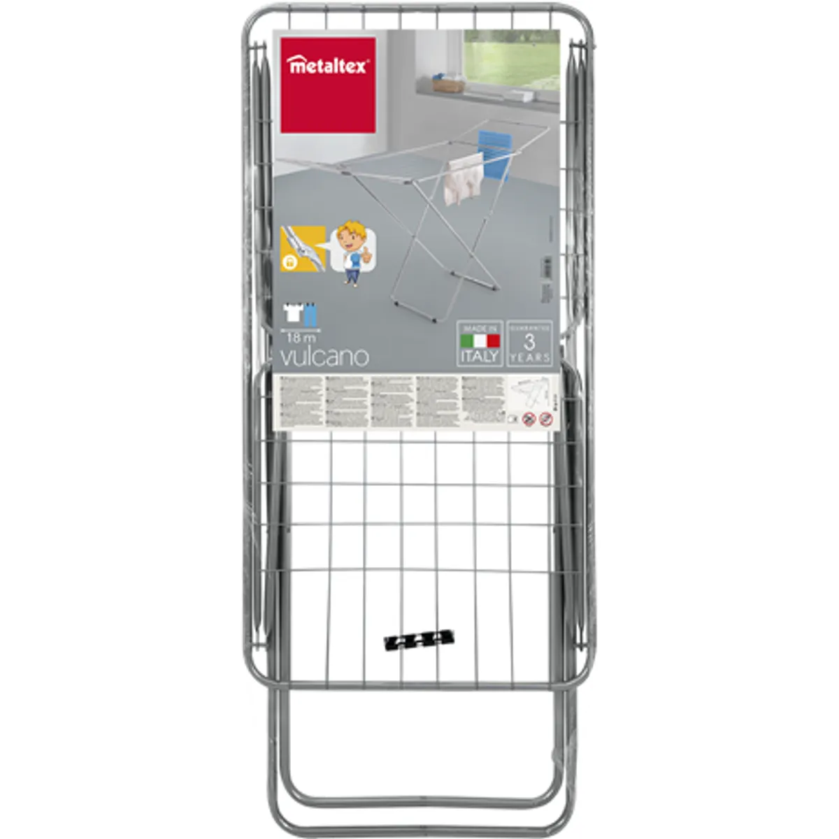 Metaltex MX407502 Vulcano pillangó ruhaszárító fekete 18 m szárítófelület 106x55x100 cm 3 év garancia #3