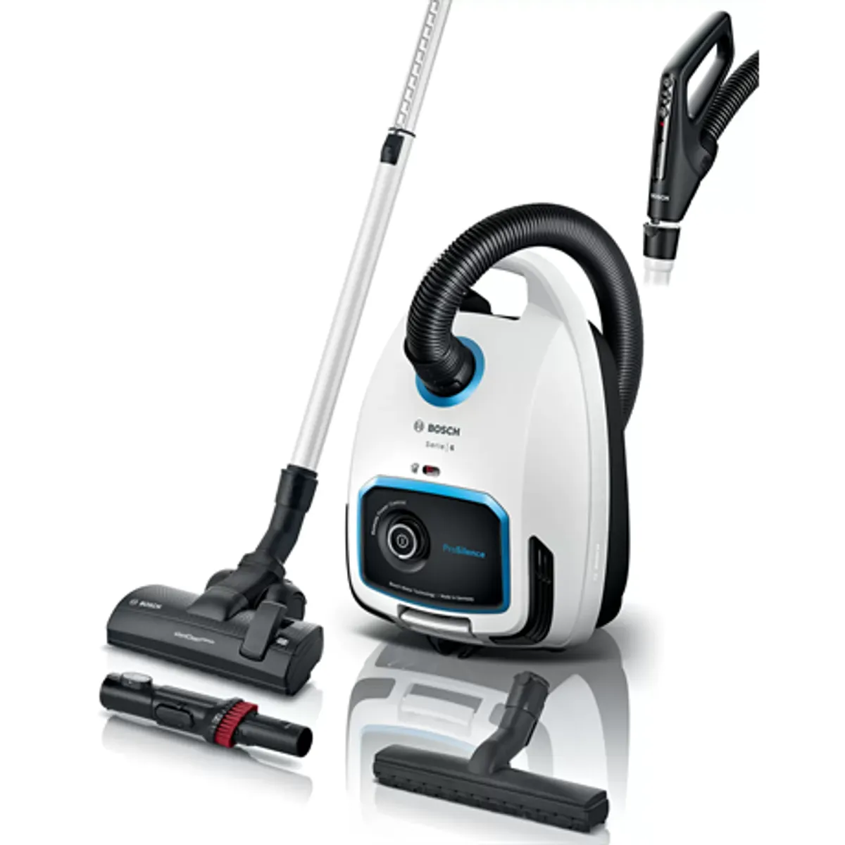 Bosch BGB6SIL1 ProSilence Serie6 porzsákos HEPA H13 távvezérlés 12 m hatótáv automatikus kábelfeltekerés #1