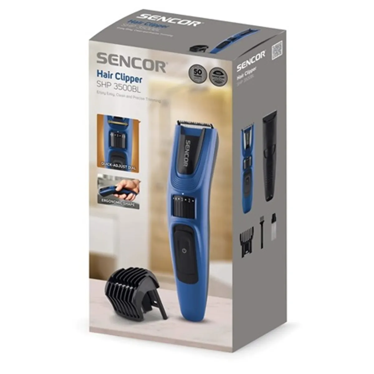 Sencor SHP 3500BL Hajvágó 0,5-10 mm 20 fokozat 60 min USB töltőkábel LED töltésjelző #3
