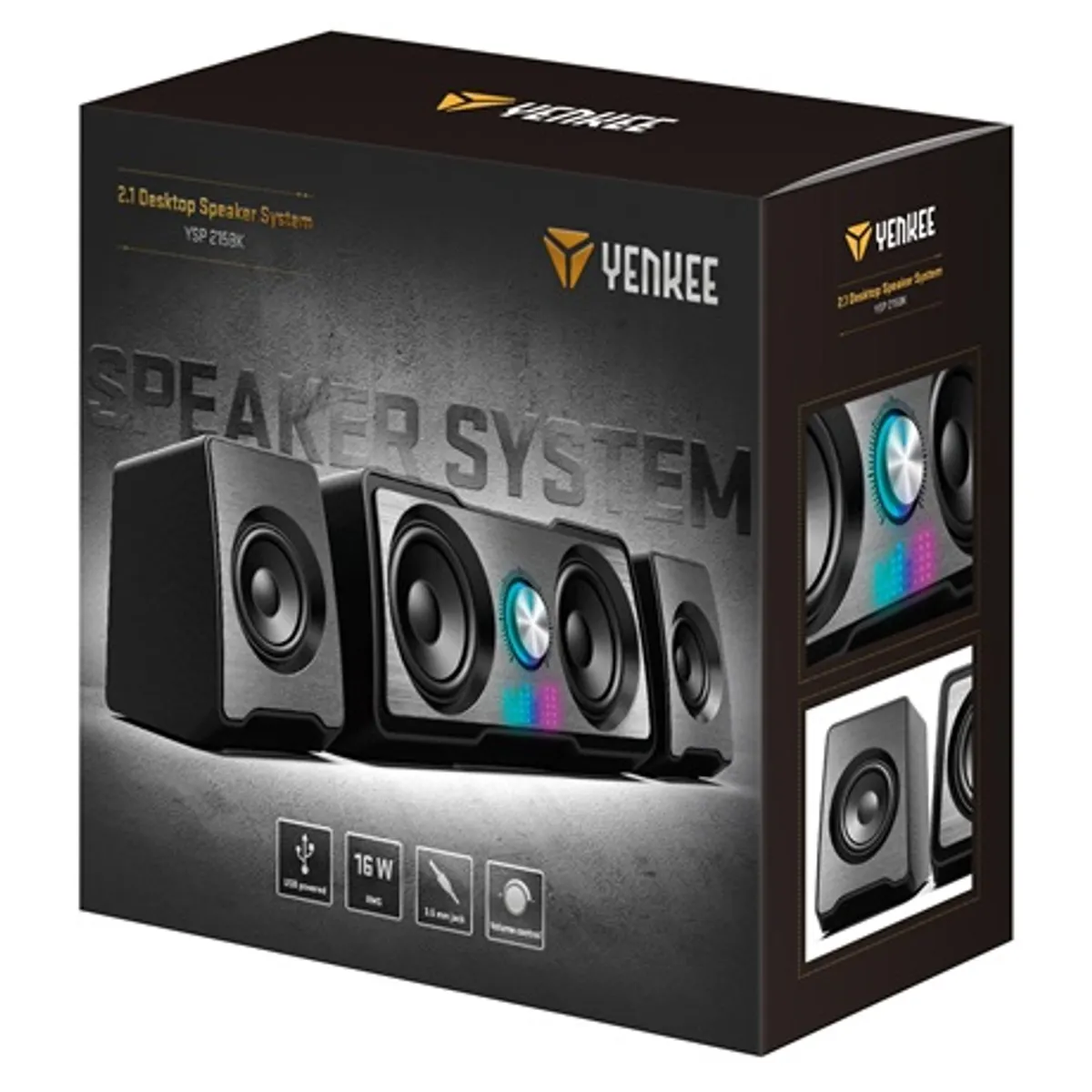 Yenkee YSP 215BK hangszóró 2x3" 2x2" USB 5V 1A 150Hz-20kHz #6