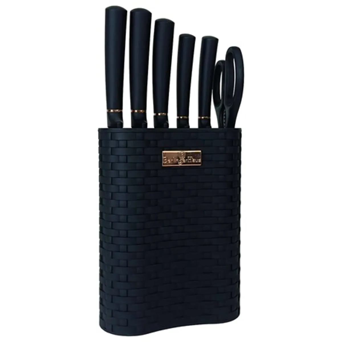 Berlinger Haus BH/2501N 7 részes késkészlet, rozsdamentes acél, tapadásmentes fekete bevonat, állvány, penge 20 cm, ergonomikus fogantyú #1