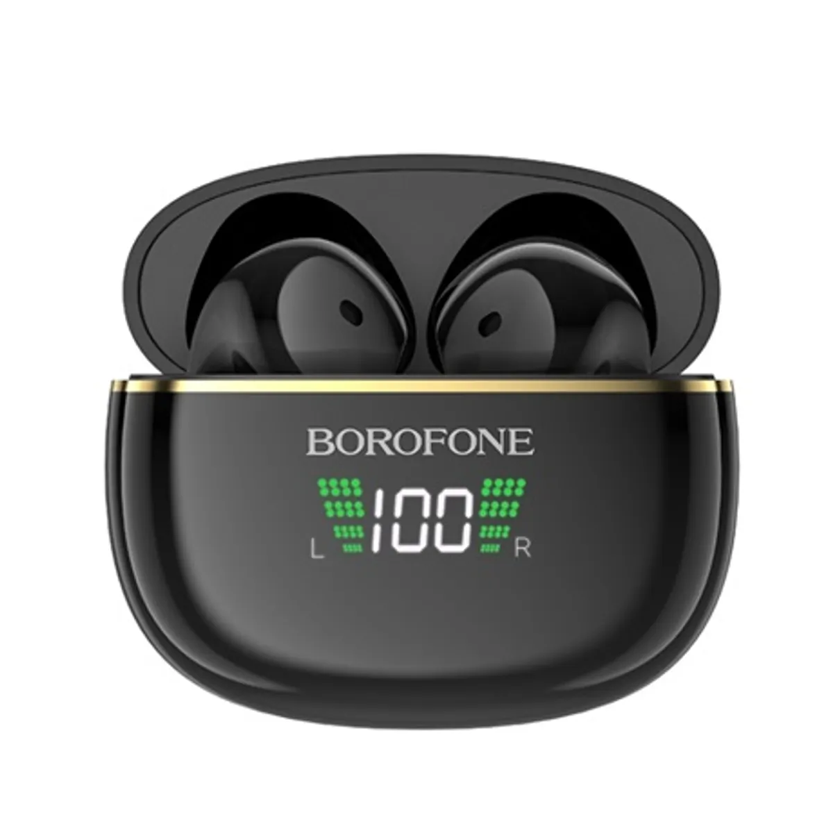 Borofone BW30 Cheerful fülhallgató fekete BT5.3 LCD kijelzős töltőtokkal #4