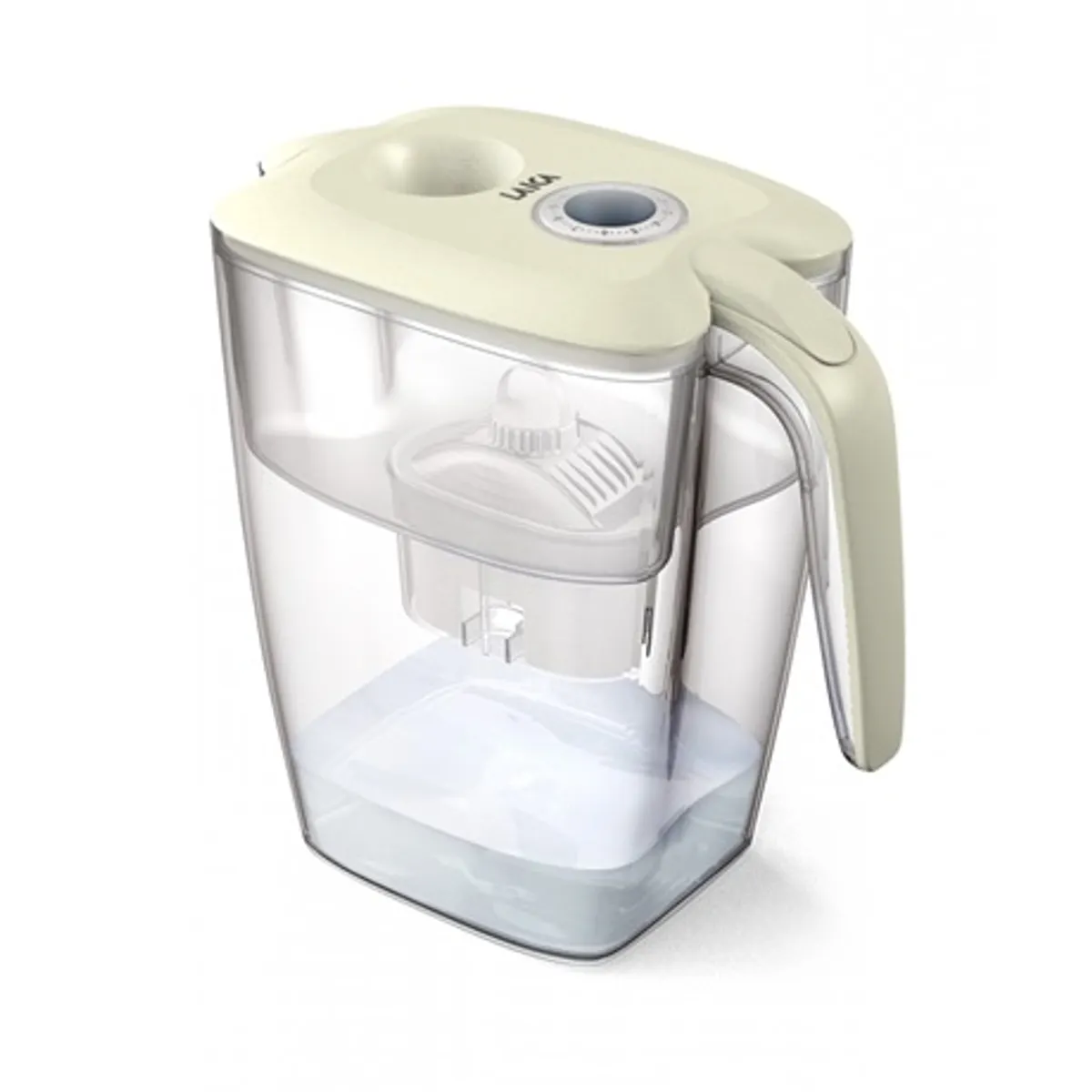 Laica J81EC Róma xxl vízszűrő kancsó 3,7 L, fedél nélkül tölthető, krém tető, sötétkék tárcsa, ajándék szűrőbetét #1