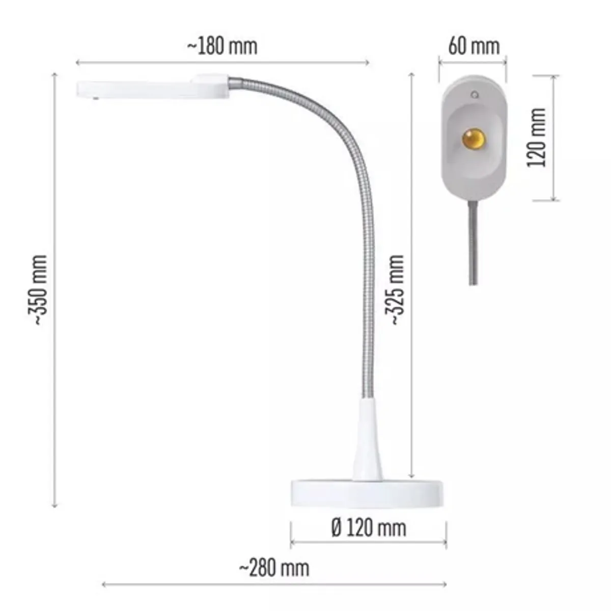 Emos Z7523W LED asztali lámpa 5000 K 360 lm 6 W 1,8 m kábel Epistar COB Ra80 IP20 műanyag és fém #7