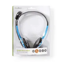 Nedis CHST100BU mikrofonos fejhallgató állítható fejpánt beépített mikrofon 2x 3.5 mm csatlakozás 2.0 m kék #3