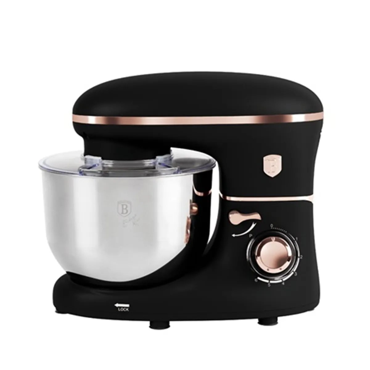 Berlinger Haus BH/9651 robotgép 1300W 6L rozsdamentes acél keverőtál matt fekete-rose gold #2