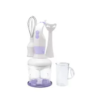 Hausmeister HM5505 mixer szett rozsdamentes acél vágópenge két sebesség, cserélhető rúdmixer szár, habverő és aprító 0,75 l edény 0,5 l mérőpohár tároló #1
