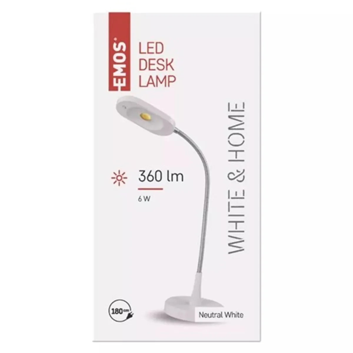 Emos Z7523W LED asztali lámpa 5000 K 360 lm 6 W 1,8 m kábel Epistar COB Ra80 IP20 műanyag és fém #8