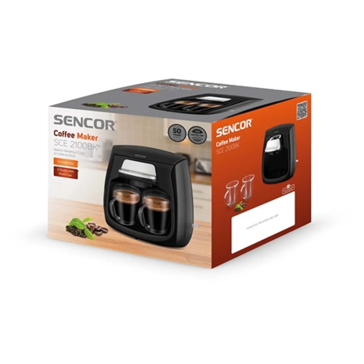 Sencor SCE 2100BK Kávéfőző filteres 0,3 l tartály két fúvóka #8