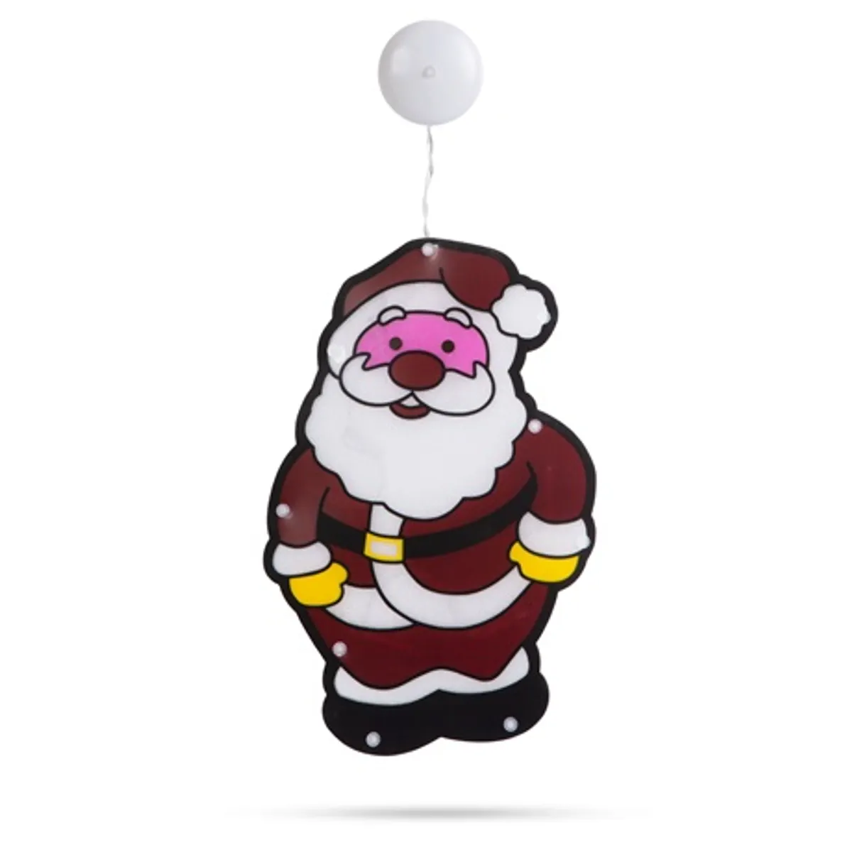 Family Christmas 56530E Ablakdekoráció Mikulás led-es pvc elemes 3x aaa 8 led 27x17 cm ip20 #1