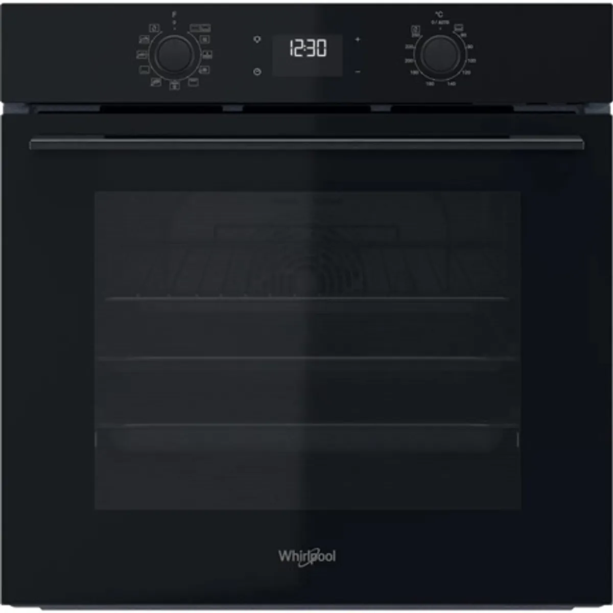 Whirlpool OMK58HU1B beépíthető elektromos sütő energiaosztály A 71 L hidrolitikus tisztítás teleszkópos sütősín digitális kijelző fekete üveg #1