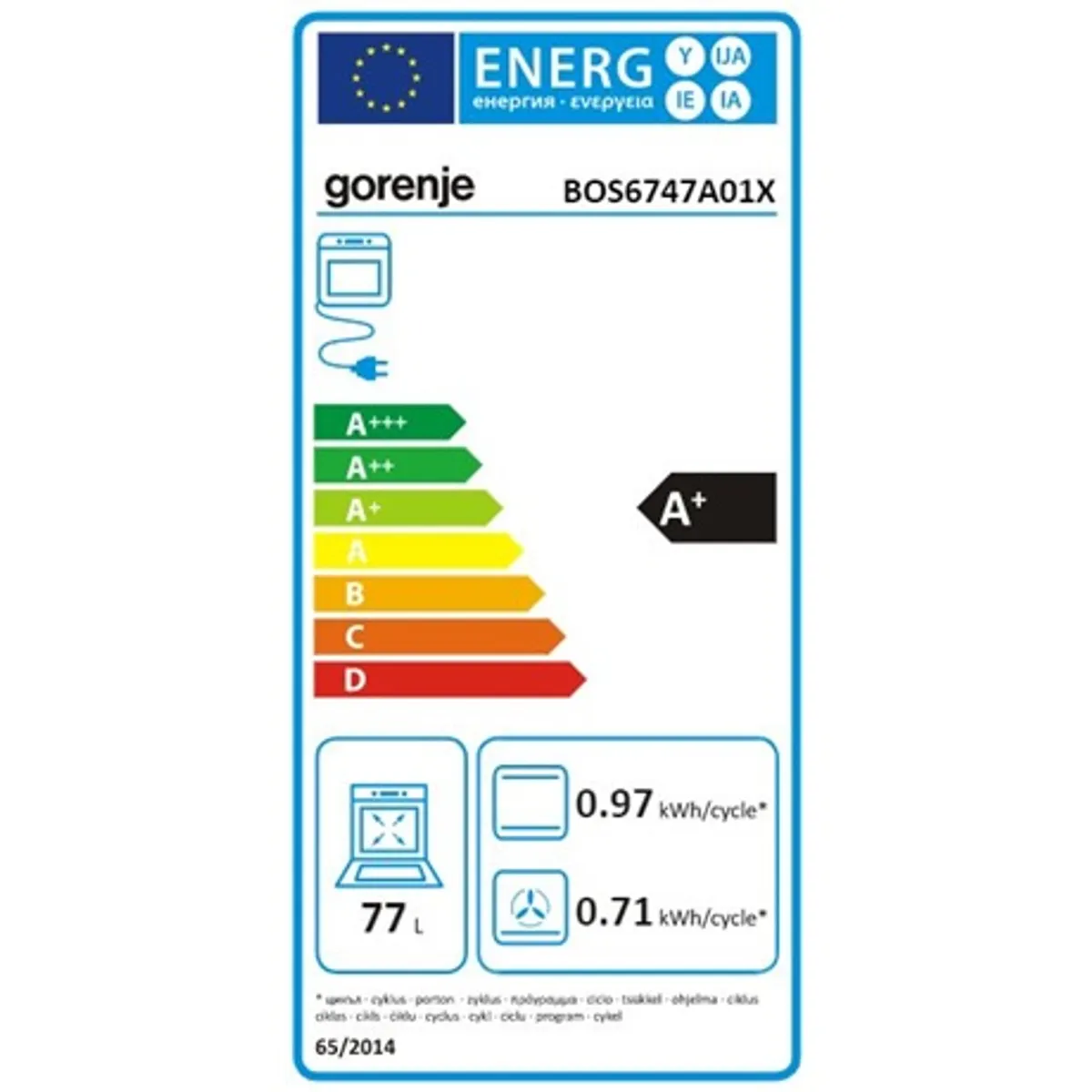 Gorenje BOS6747A01X beépíthető sütő rozsdamentes acél 77 l A #10