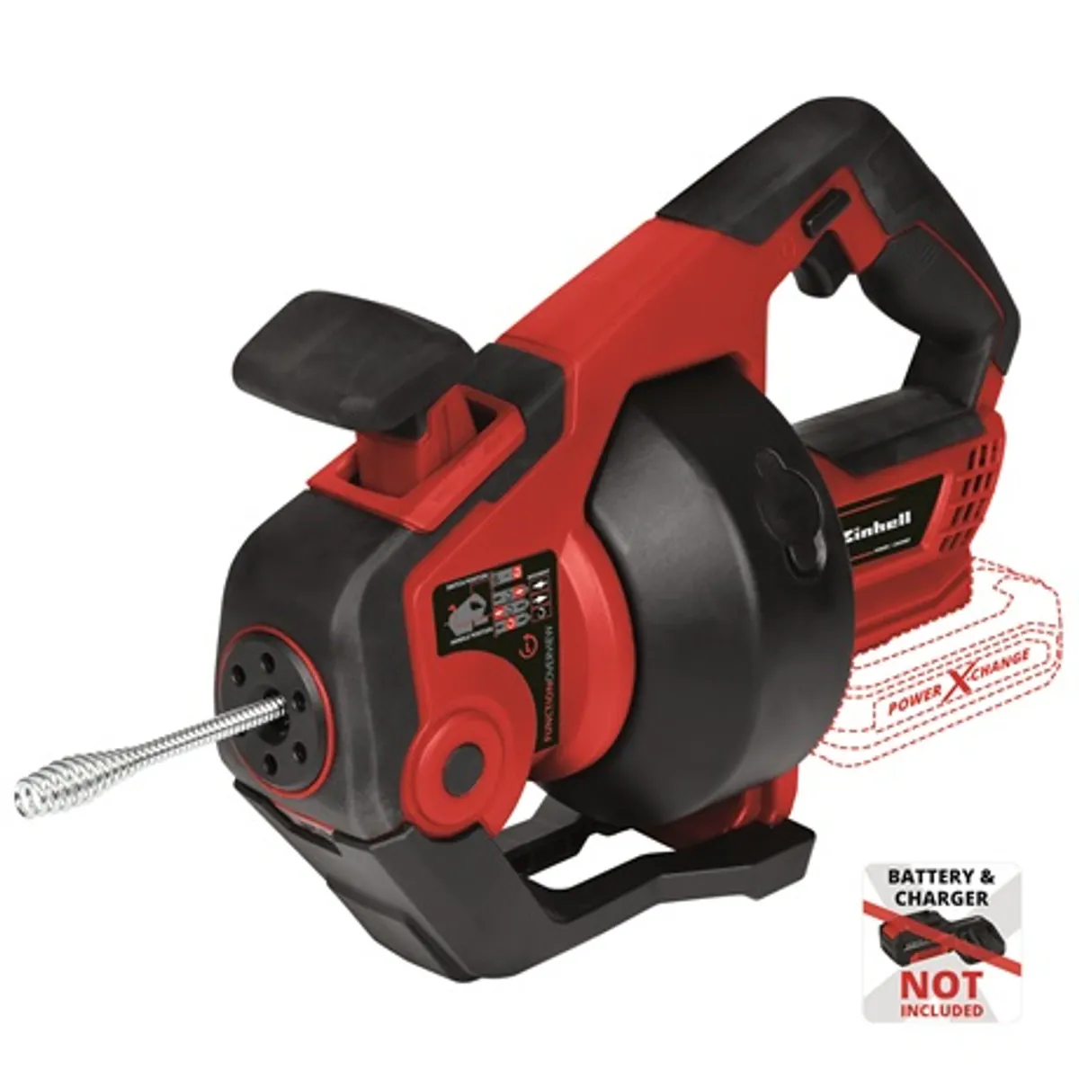 Einhell TE-DA 18/760 LI - SOLO csőtisztító 7 mm spirál, 7.6 m, 16-55 mm, 560 min-1, LED, Softgrip, Power X-Change kompatibilis #1