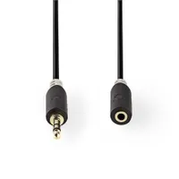 Nedis CABW22050AT20 sztereó audió kábel 2 m 3,5 mm férfi-nő aranyozott érintkezők, árnyékolt #1