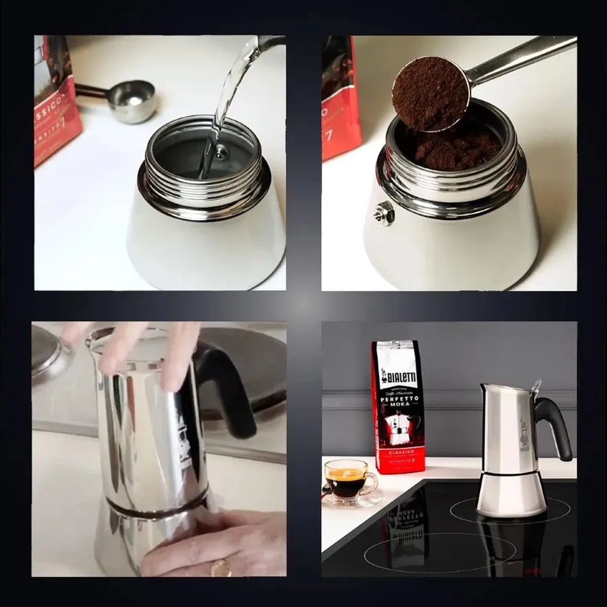 Bialetti 7255/CN VENUS Venus kotyogós kávéfőző 6 adag rozsdamentes acél 240 ml indukciós főzőlapokon használható #4