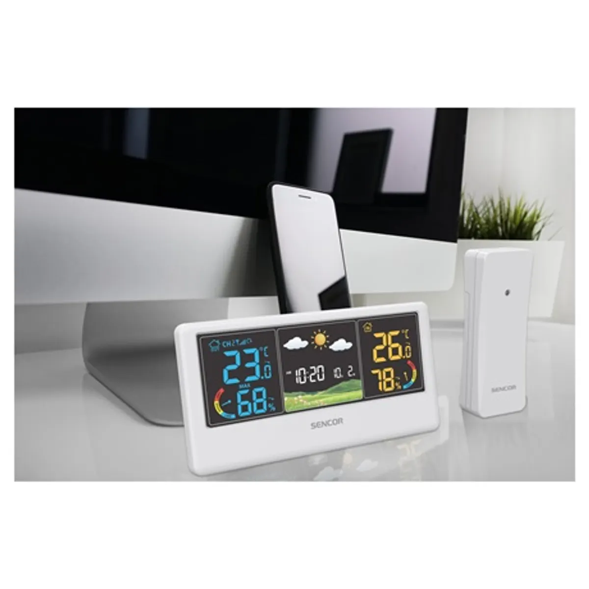 Sencor SWS 4100 W időjárás állomás belső és külső hőmérséklet és páratartalom 433 MHz 80 m #3