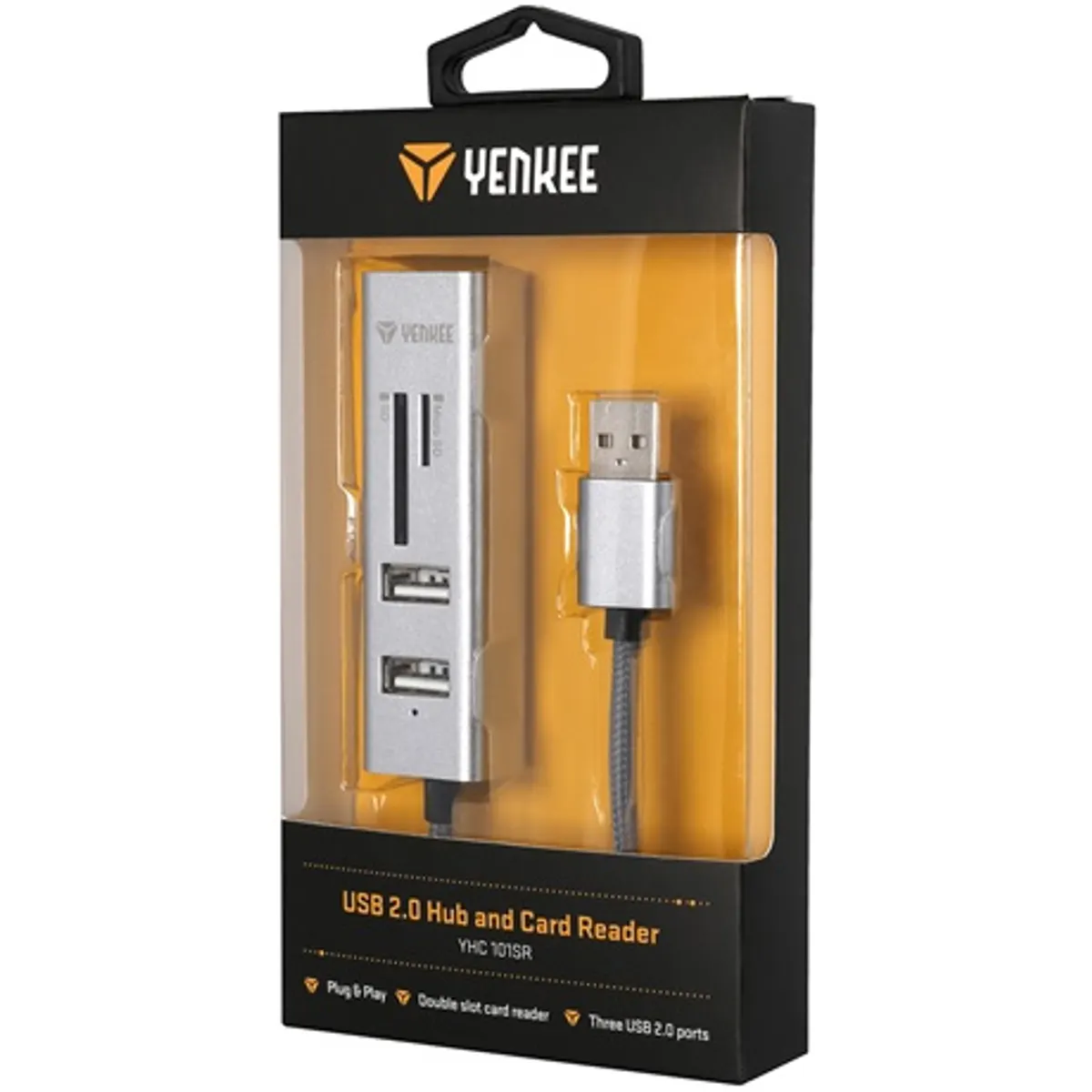 Yenkee YHC 101SR USB hub és kártyaolvasó 3x USB 2.0 port Micro SD SDHC SDXC kártyaolvasó adatátvitel 480 megabit per másodperc 30 cm kábel #5