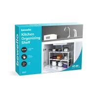 Bewello BW1011 állítható konyhai rendszerező polc 47-65 cm fehér fém-műanyag #3