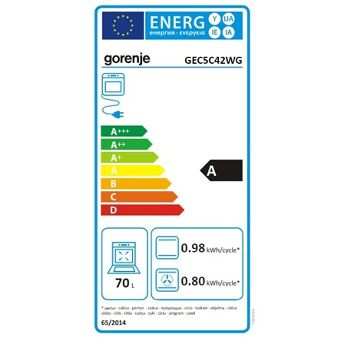 Gorenje GEC5C42WG kerámialapos tűzhely pizza funkció FrozenBake AquaClean MultiAir 77 l #8