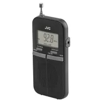 Jvc RAE411B zsebrádió LCD kijelző FM és AM tuner 10-10 memória 0,25 W elemről 2x AAA fejhallgató kimenet