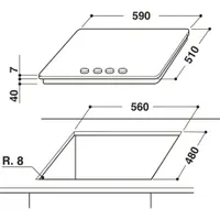 Whirlpool GMWL 628-IXL EE Beépíthető gázfőzőlap 59 cm iXelium felület W Collection dizájn 3-1 égő elől gombok II2H3 #2