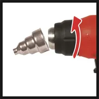 Einhell TE-HA 18 LI - SOLO Akkus hőlégfúvó 2 fokozat LED kijelző túlmelegedés védelem fúvóka-ledobó kihajtható fémkampó Softgrip #4