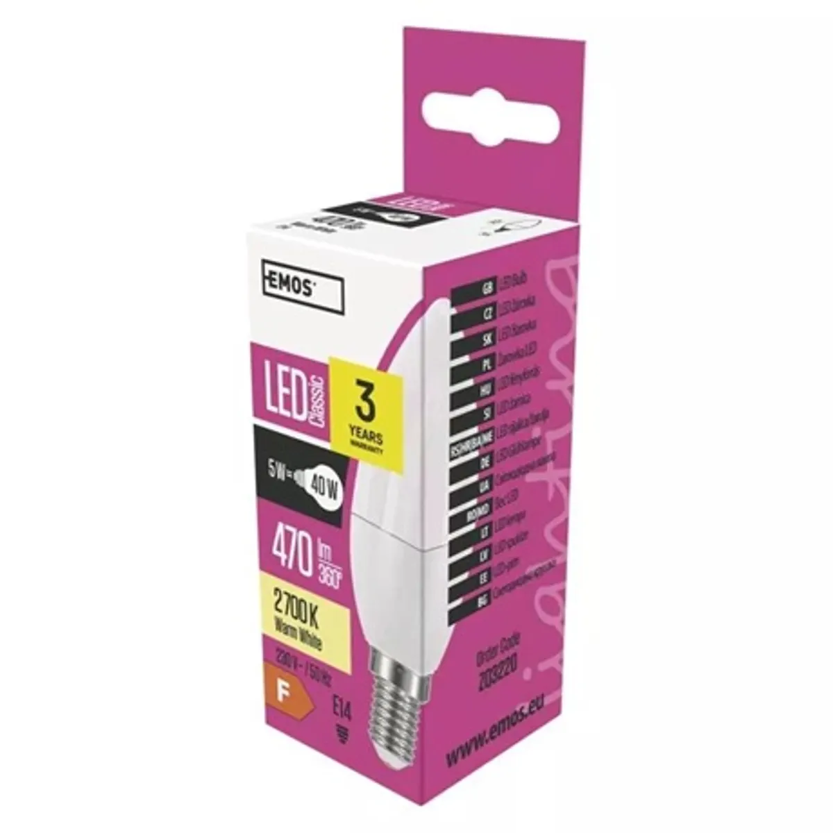 Emos ZQ3220 Classic E14 LED 6W 470lm 2700K meleg fehér 230V #3