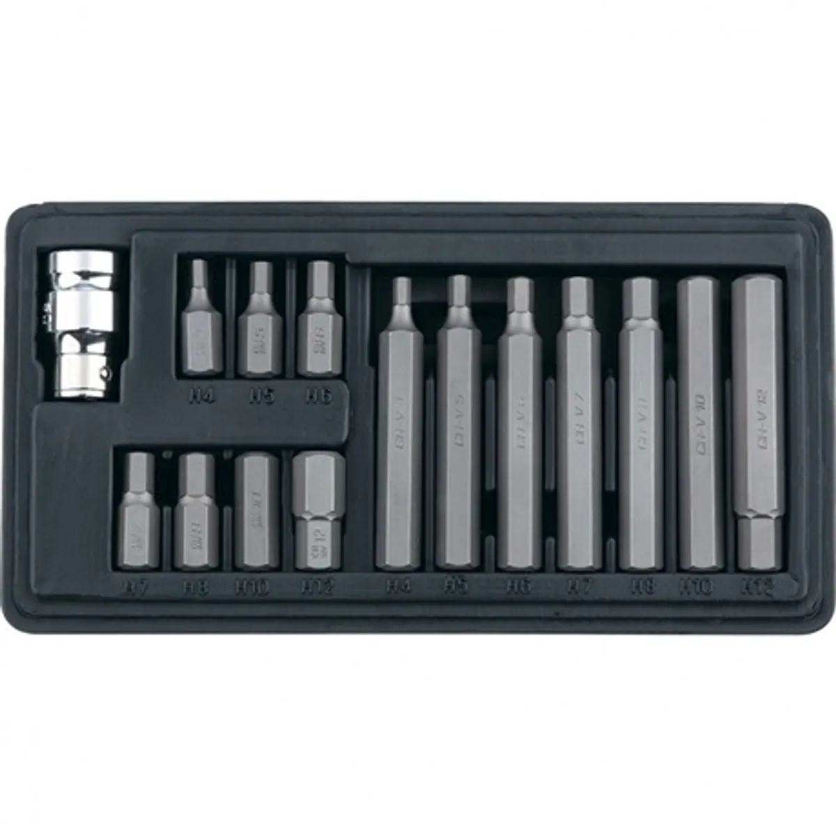 Mtx 113139 bitfej készlet 15 db fél hüvelykes befogó 10 mm hatlapfejű 30 mm és 75 mm CrV acél #1