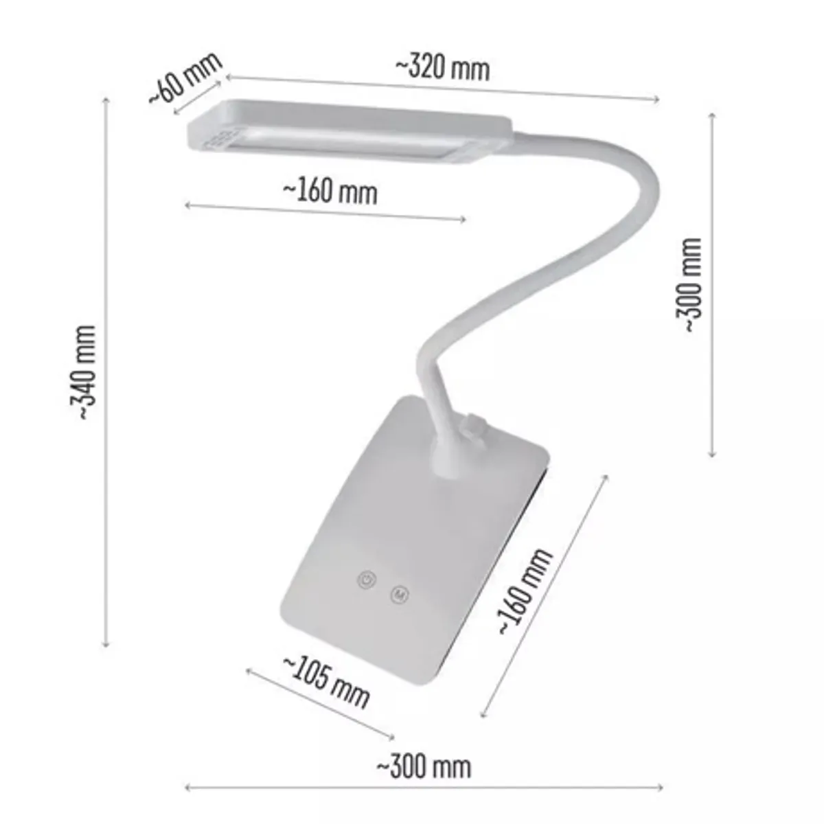 Emos Z7599W Eddy led asztali lámpa fehér 6W 360 lm dimmelhető 12V 0,36A IP20 #7