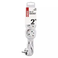 Emos P0322 hálózati elosztó 3 aljzat 2 m fehér 1 mm2 Schuko #2