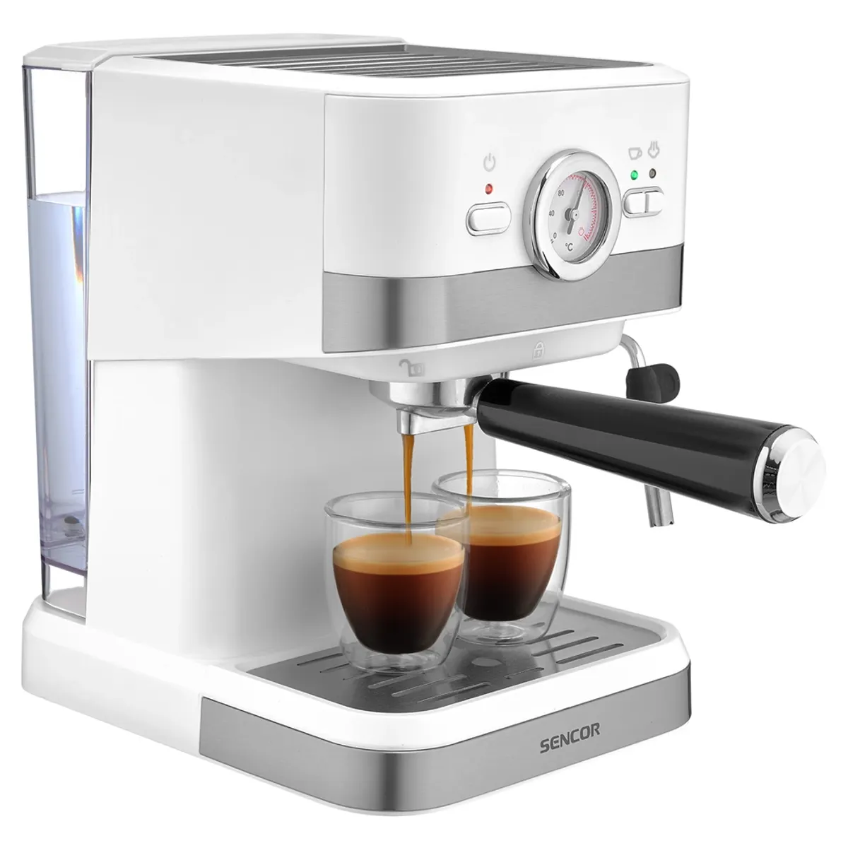 Sencor SES 1720WH karos presszó kávéfőző 20 bar, 1,5 l víztartály, 1050 W, fehér, forgatható gőzkar #2