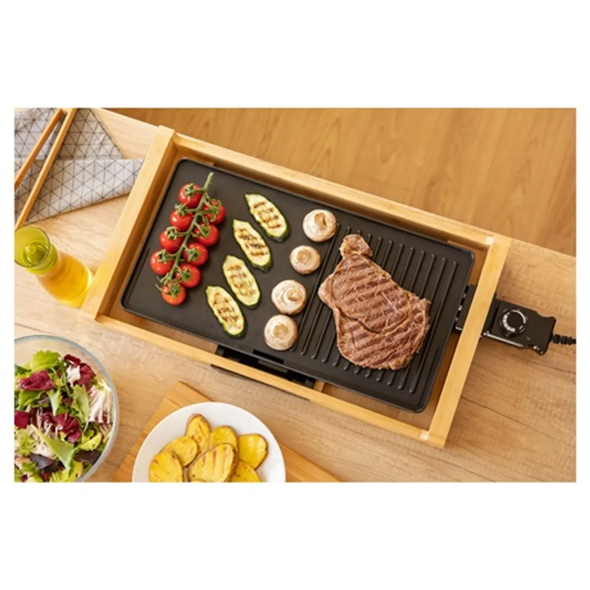 Sencor SBG 206BK grillsütő 2 az 1-ben sima és bordás sütőlap 43x23 cm állítható hőmérséklet 1800 W #7