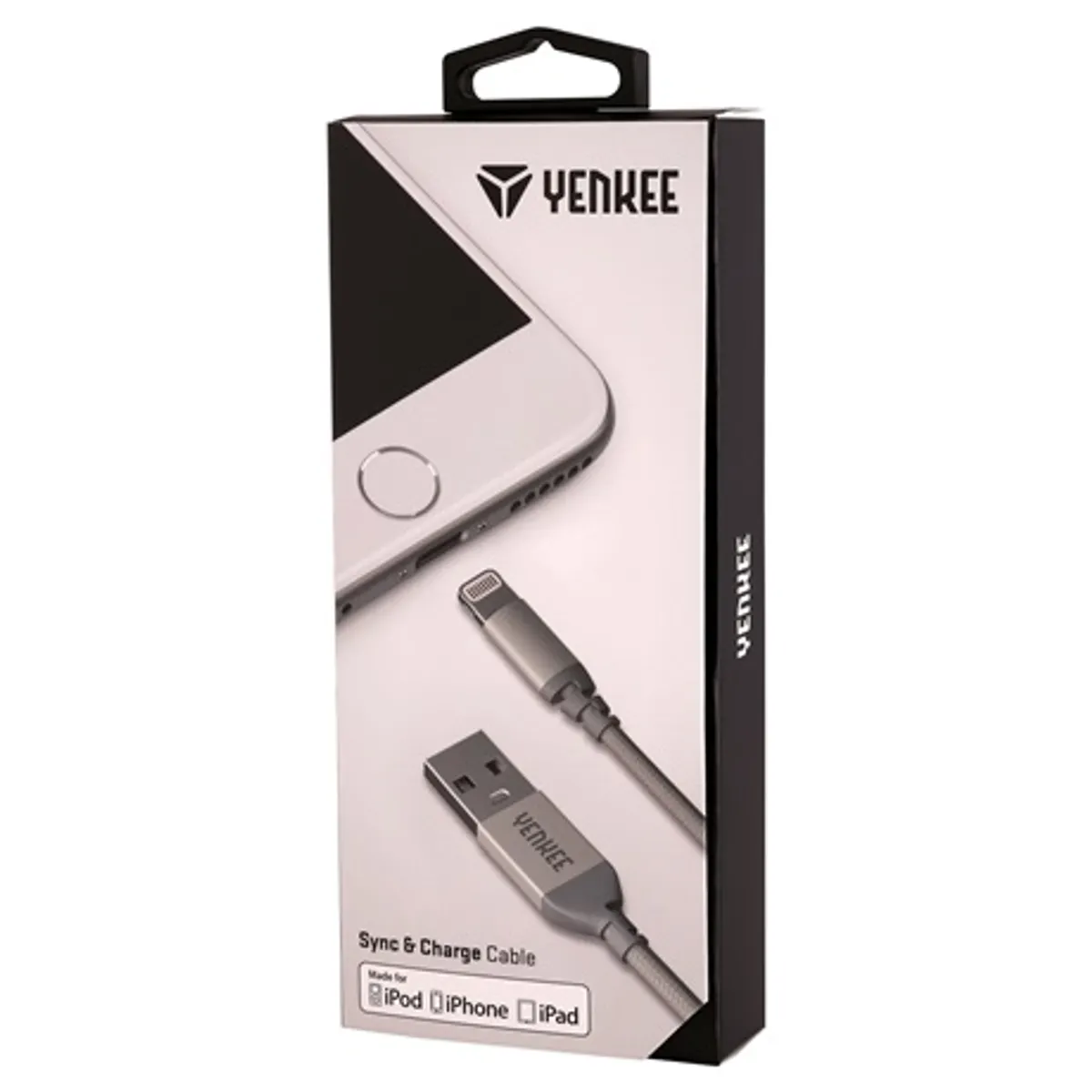 Yenkee YCU 612 SR Töltő- és adatkábel USB Lightning ezüst 2,0 m MFI szövött borítás alumínium csatlakozók 480 Mbps 2,4 A #3