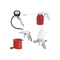 Einhell 5 RÉSZES KOMPRESSZOR SZETT festékszóró pisztoly felső tartályos spiráltömlő 3 m gyorscsatlakozás permetező lefúvó pisztoly guminyomás mérő #1