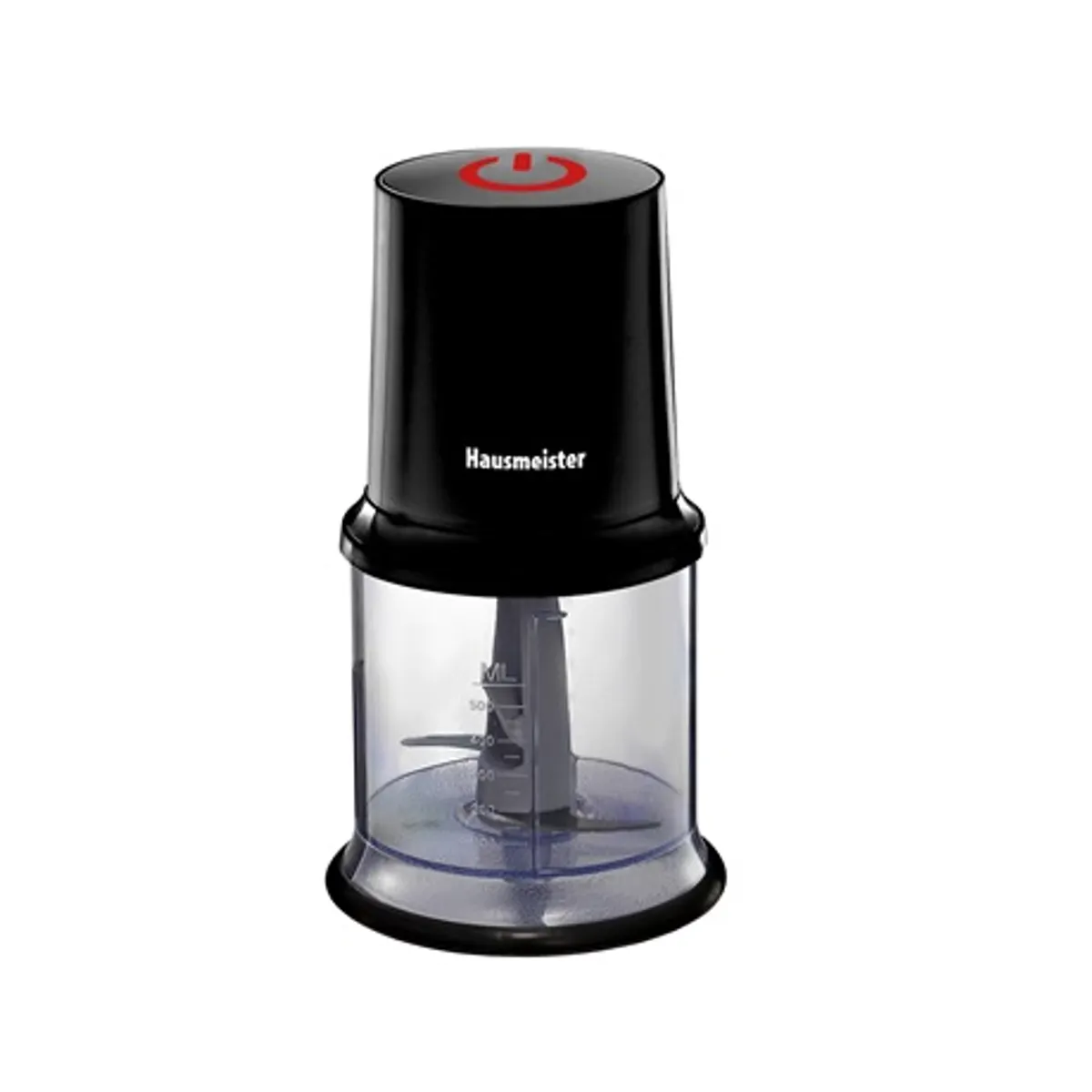 Hausmeister HM5509 aprító gép 0,5 L átlátszó edény rozsdamentes acél kés csúszásmentes gumi talpak biztonsági zár 220-240V 300W #1