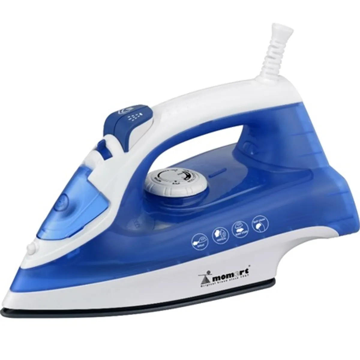 Momert 2503 gőzölős vasaló rozsdamentes talp 2200 W 250 ml víztartály 10-20 g/perc függőleges gőzölés öntisztítás automata kikapcsolás 1,9 m #1