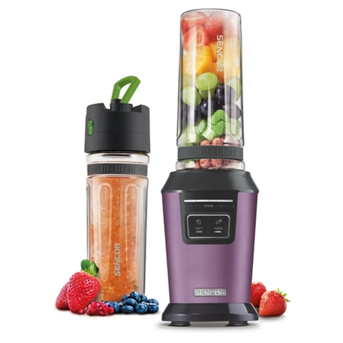 Sencor SBL7173VT smoothie készítő készülék 800 W 2 program puha és kemény vákuum technológia titan bevonatú kések BPA mentes Tritan palackok #1