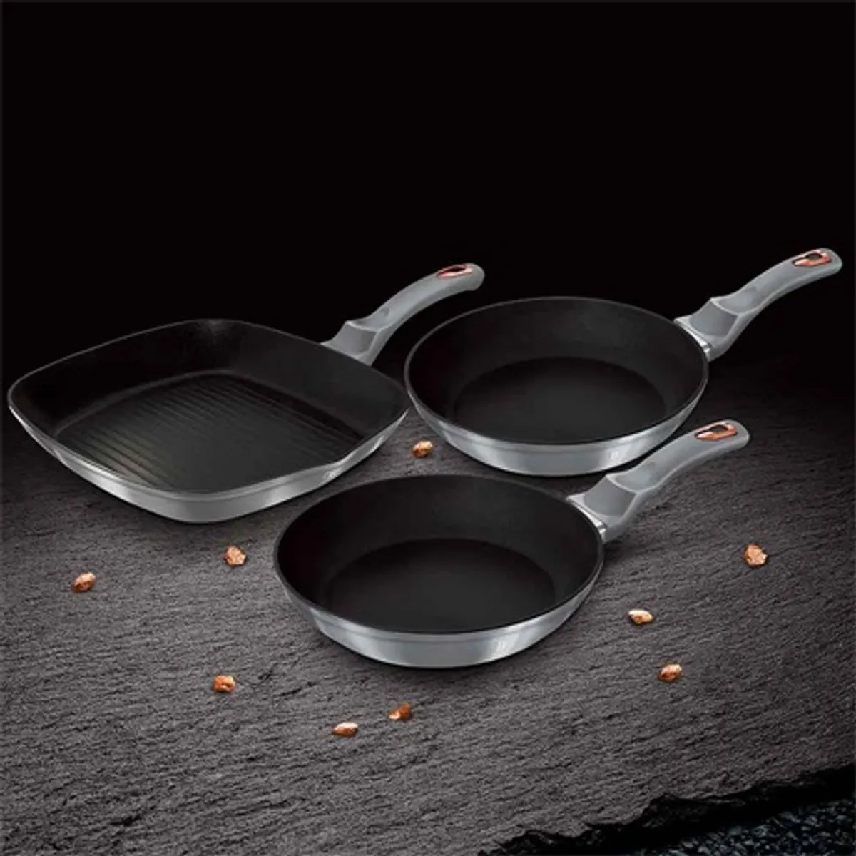 Berlinger Haus BH/6018F Moonlight Collection 3 részes serpenyő szett 20, 24 és 28 cm, kovácsolt alumínium, 3 rétegű titán bevonat, turbó indukciós talp #3