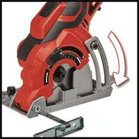 Einhell TC-CS 89 Mini kézi körfűrész 600 W 89 mm fűrészlap, 27 mm vágásmélység, szerszám nélküli beállítás, tengelyzár, alumínium fűrészasztal #2