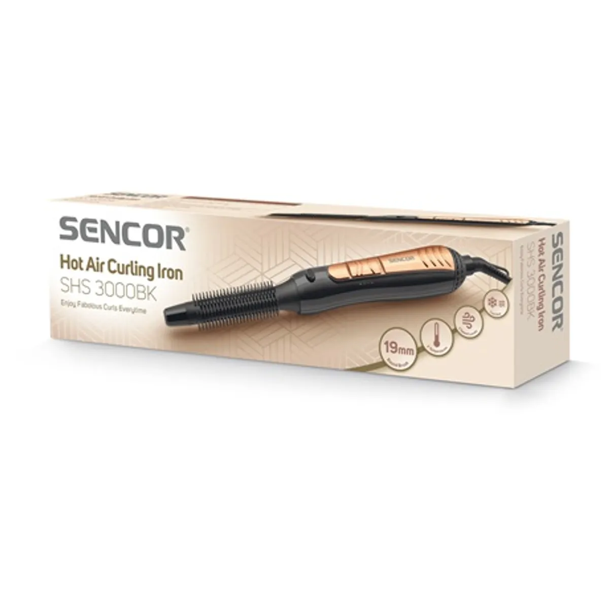 Sencor SHS 3000BK forró levegős hajformázó 2 fokozat 19 mm kivehető körkefe hőszigetelt vég 400 W 1,7 m #2