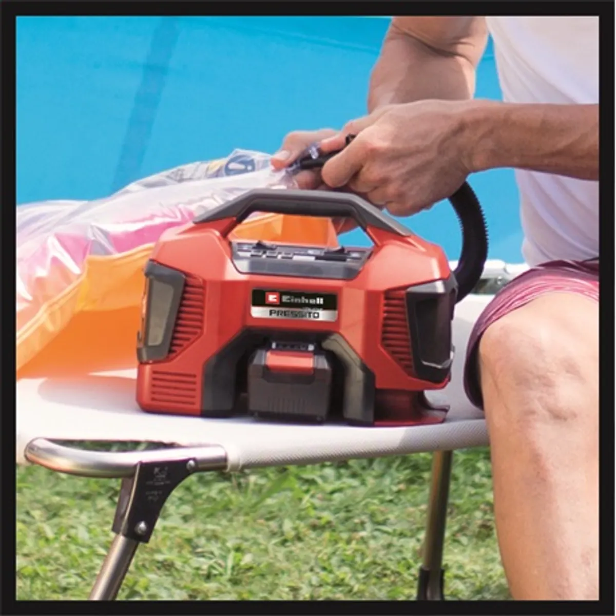 Einhell pressito 18-21 solo Akkus kompresszor 18V digitális nyomásmérő automatikus kikapcsolás bar, PSI és kPa adapterkészlet #2