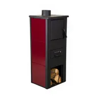 Warnex TERMO PLAMEN kályha szabadonálló 5 kW bordó 460x930x330 mm 240x240x350 mm lemez samott bélés #1
