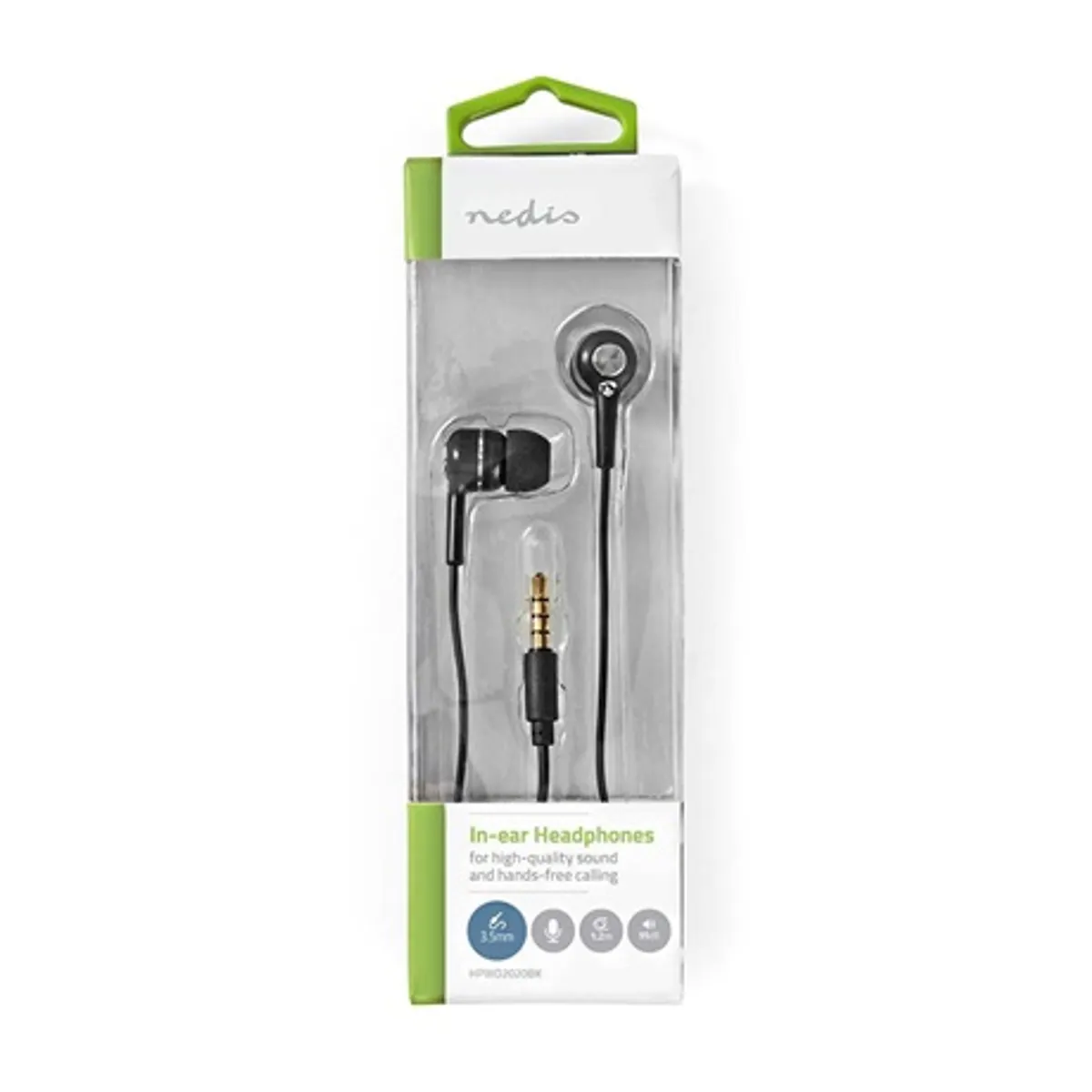 Nedis HPWD2020BK mikrofonos fülhallgató 3,5 mm csatlakozás 10 mm hangszóró 1,2 m kábel impedancia 16 ohm #2