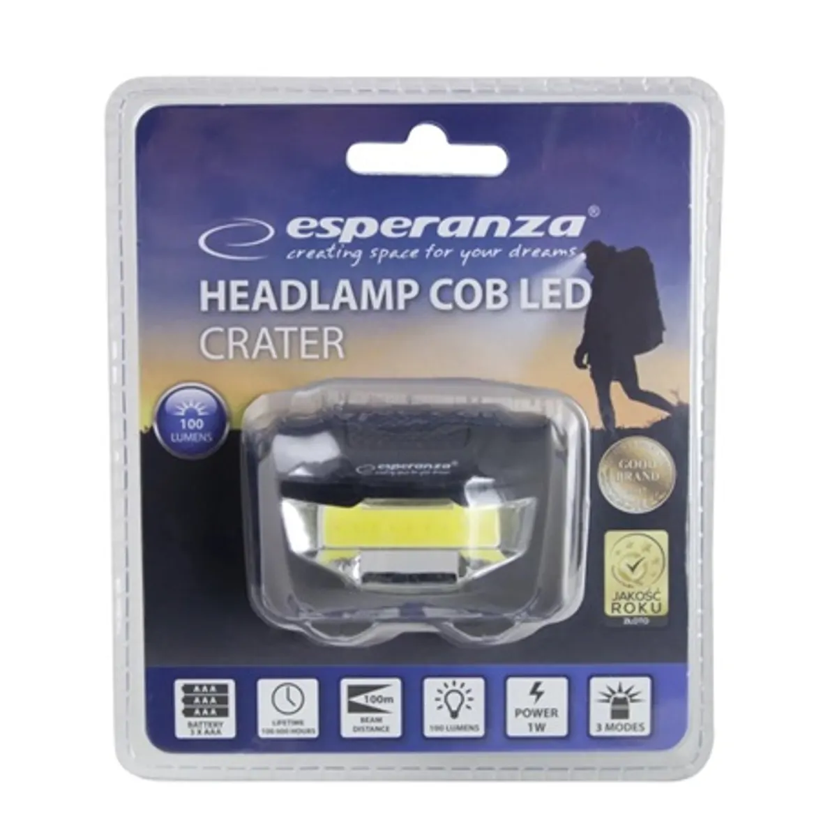 Esperanza EOT037 Crater cob led fejlámpa állítható dőlésszög 3 világítási mód 100 lm 1W #3