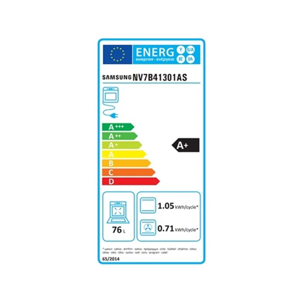 Samsung NV7B41301AS/U3 beépíthető sütő 76 L pirolitikus tisztítás Wi-Fi SmartThings hőlégkeverés A+ #6